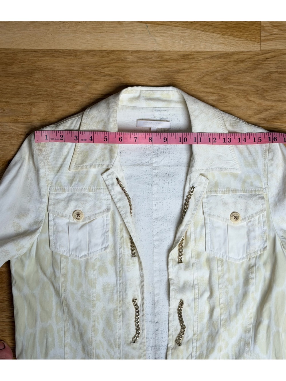 Roberto Cavalli Vintage Y2K Leopard Chain Trim Safari Jacket Belted S - Picture 14 of 15